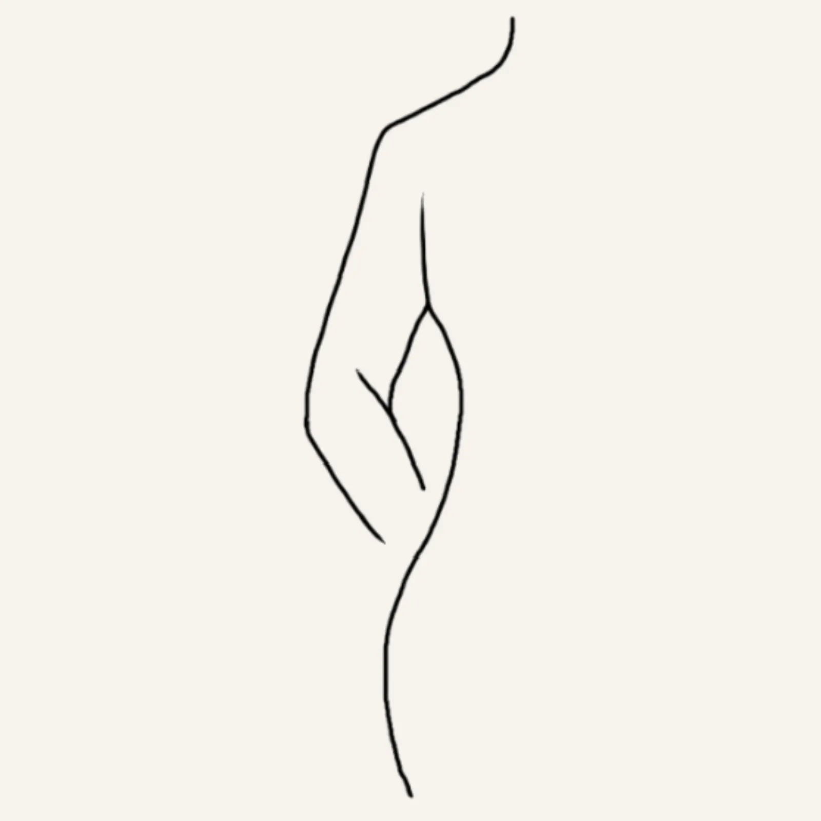 fine line flash tattoo design of the silhouette of one side of a female body
