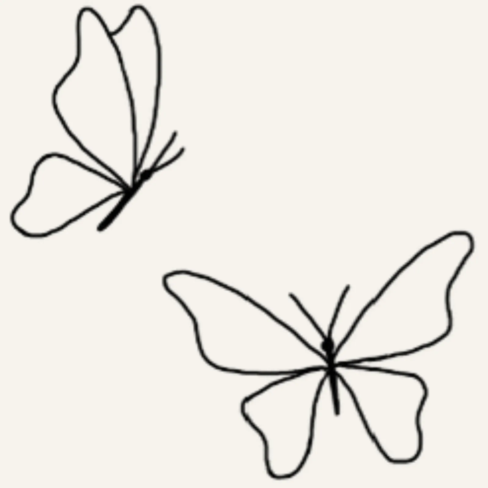 fine line flash tattoo design of two cute butterflies with long thin wings