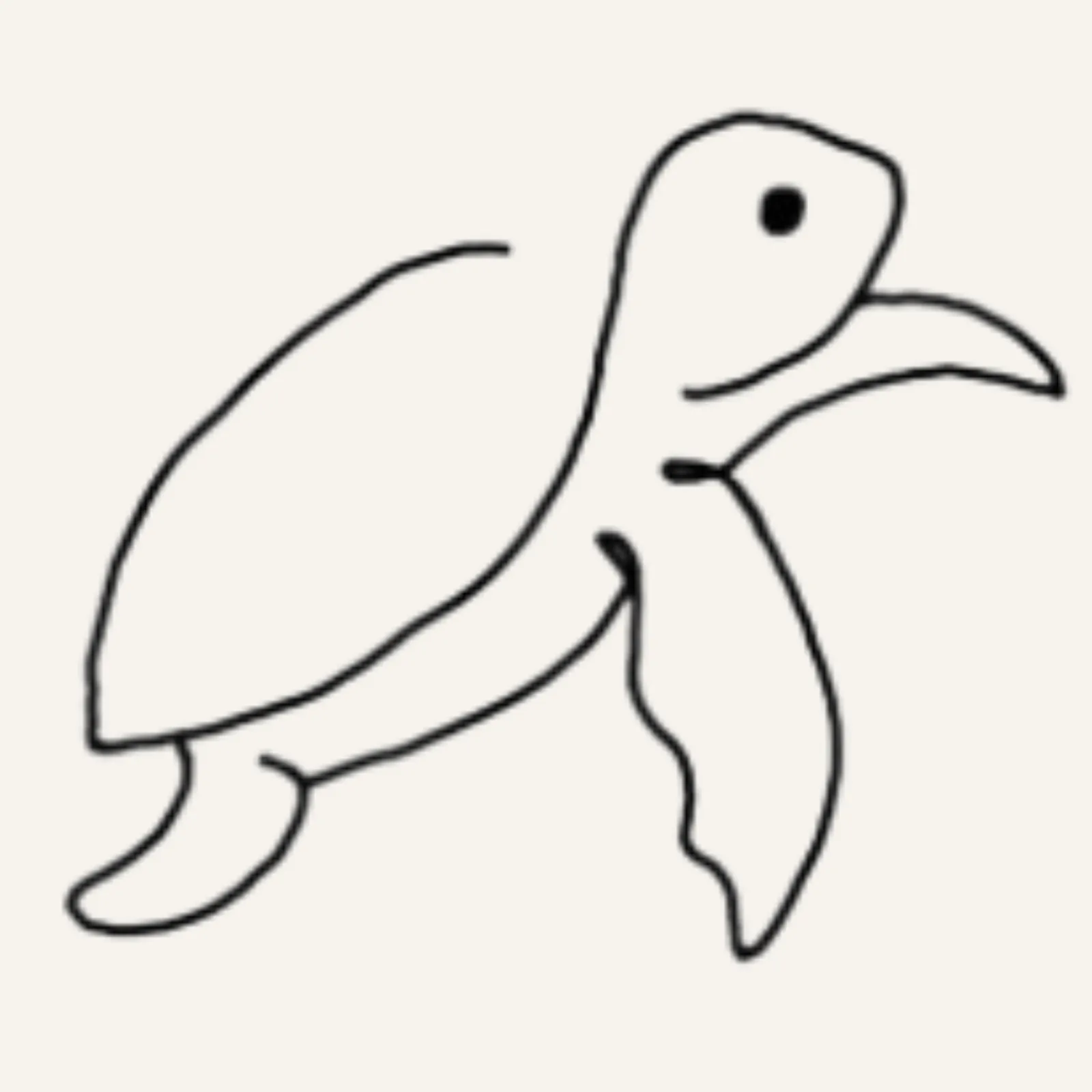 fine line flash tattoo design of a very simple turtle