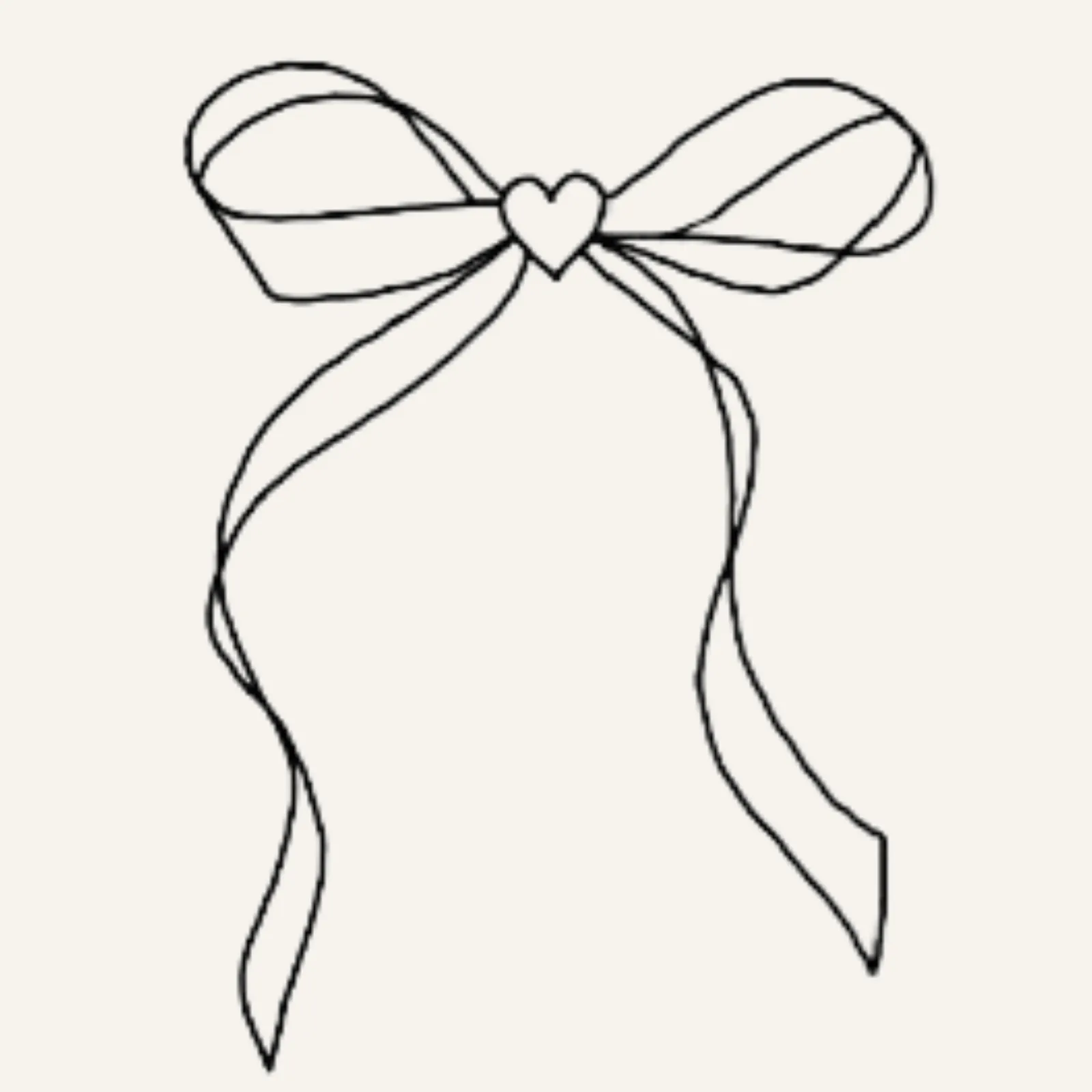 fine line flash tattoo design of a delicate thin bow with a heart in the center