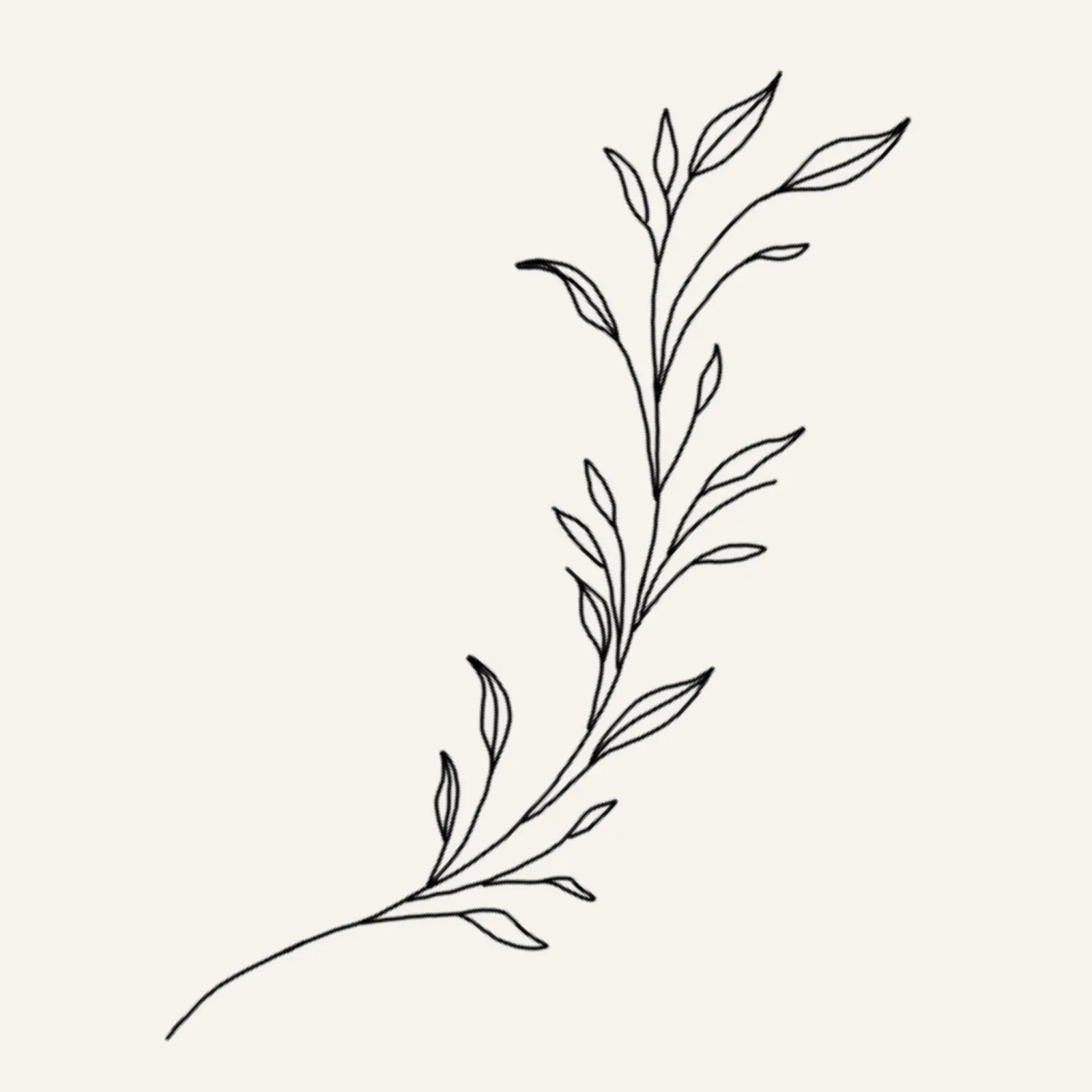 fine line flash design of a long leafy vine